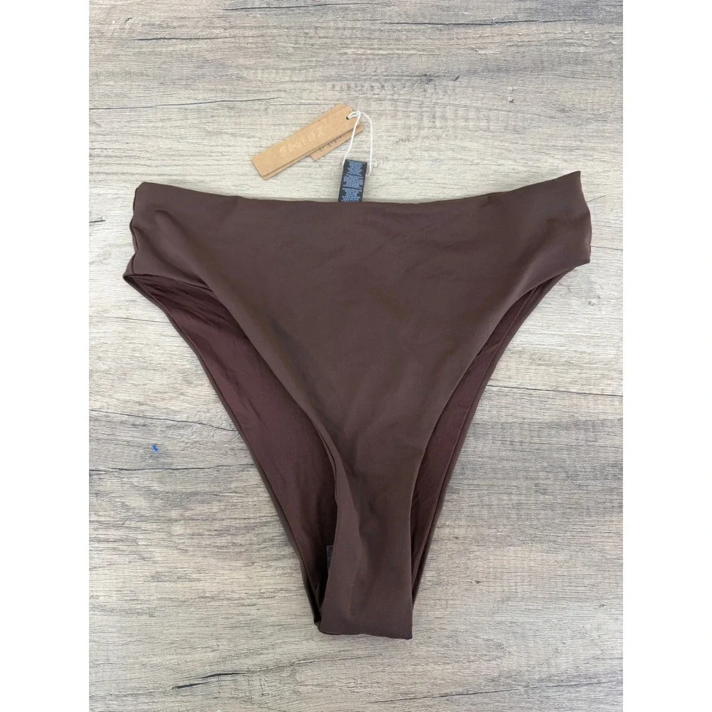 SKIMS Recycled Swim Mid Waist Bottom Cocoa Brown SW-MWB-0745 Medium NWT
